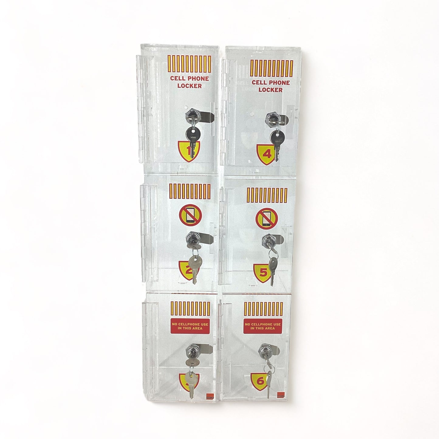 3-Door Clear Acrylic Cell Phone Locker - 2 Set