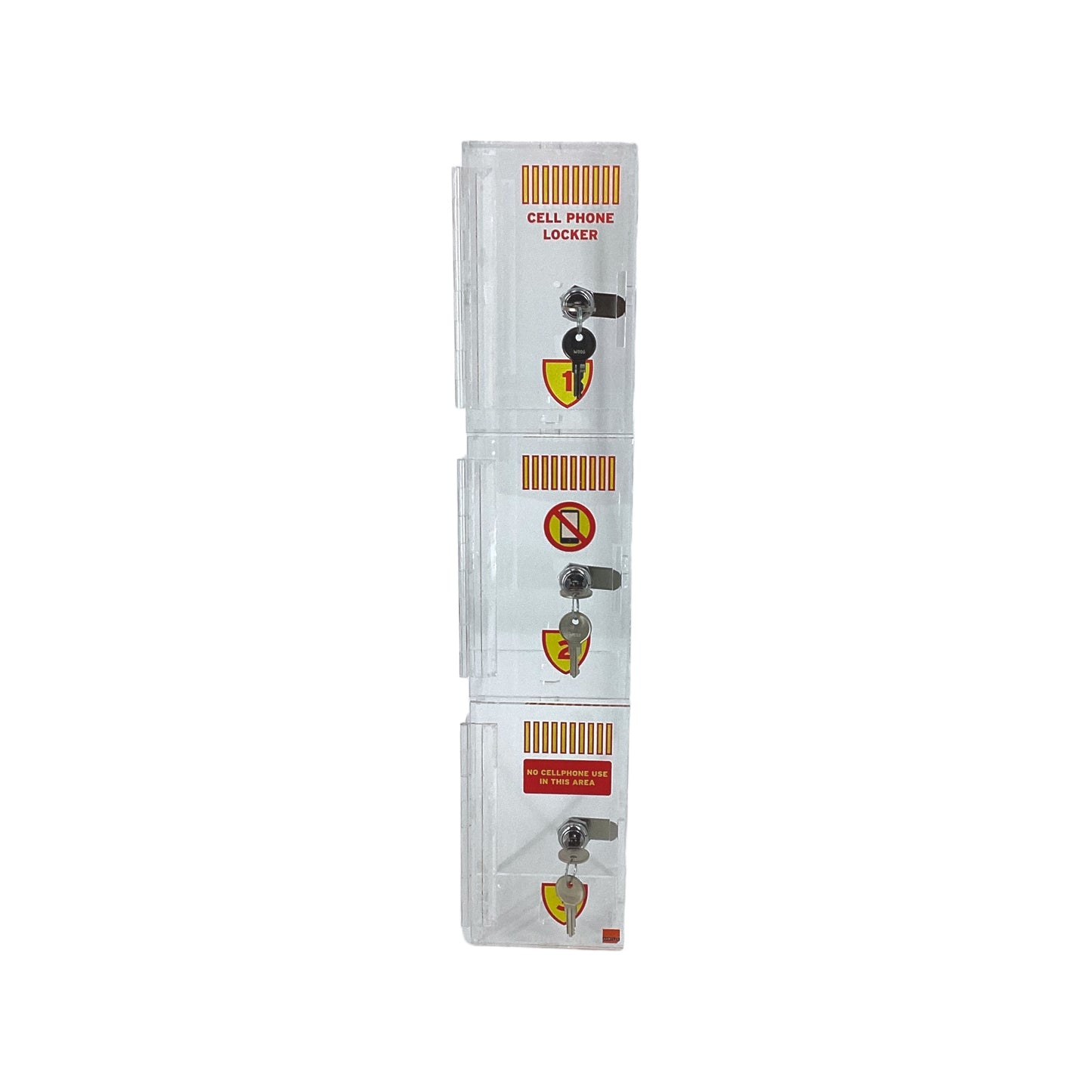 3-Door Clear Acrylic Cell Phone Locker - 1 Set