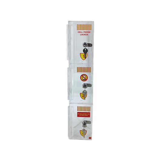 3-Door Clear Acrylic Cell Phone Locker - 1 Set
