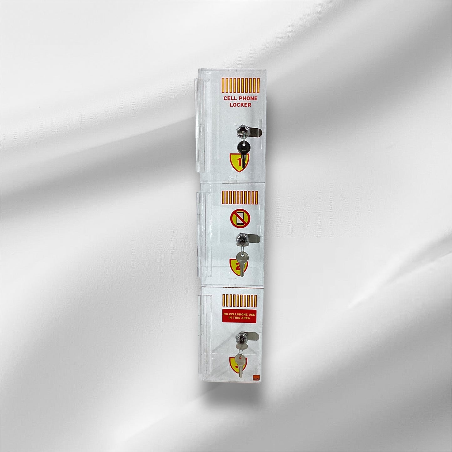 3-Door Clear Acrylic Cell Phone Locker - 1 Set