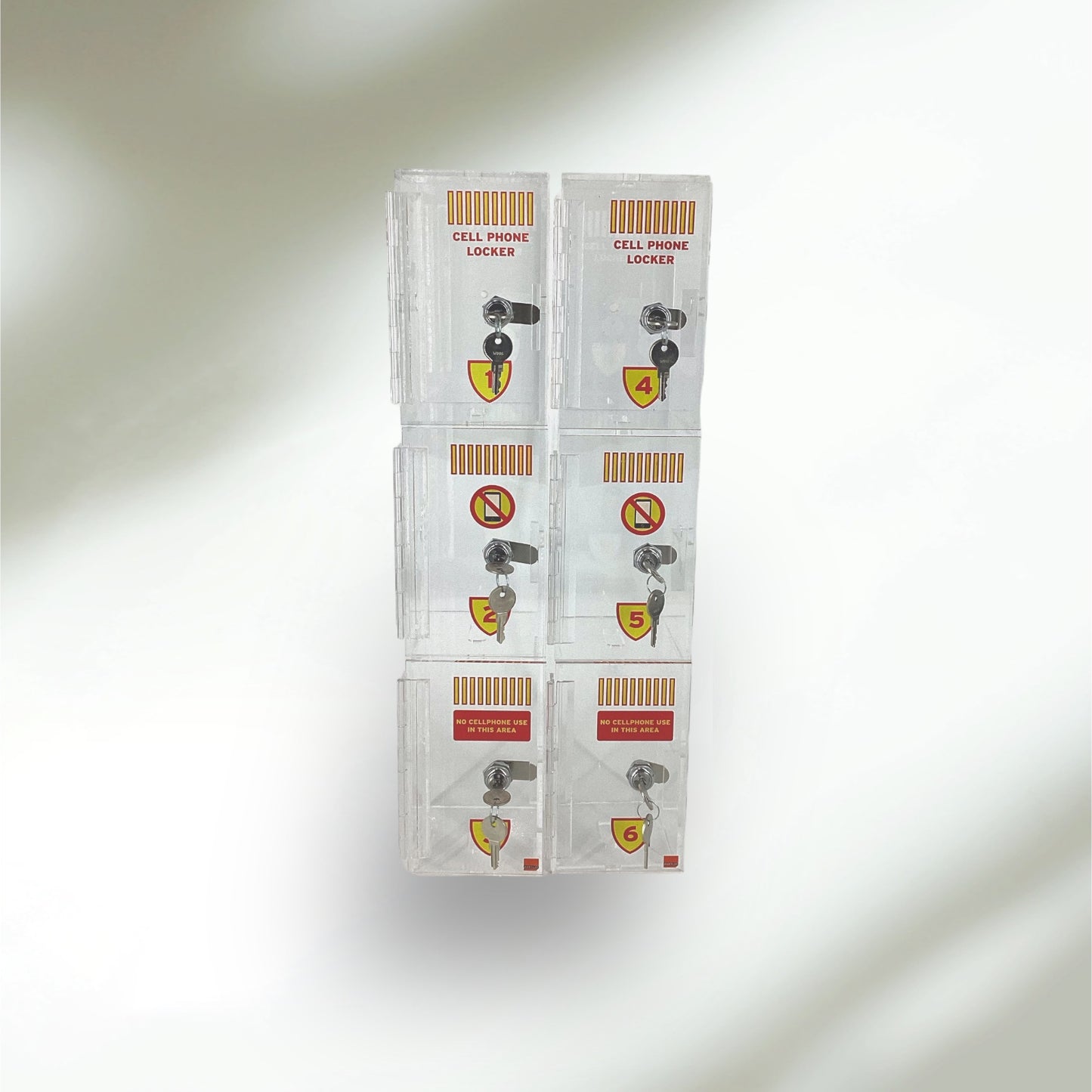 3-Door Clear Acrylic Cell Phone Locker - 2 Set