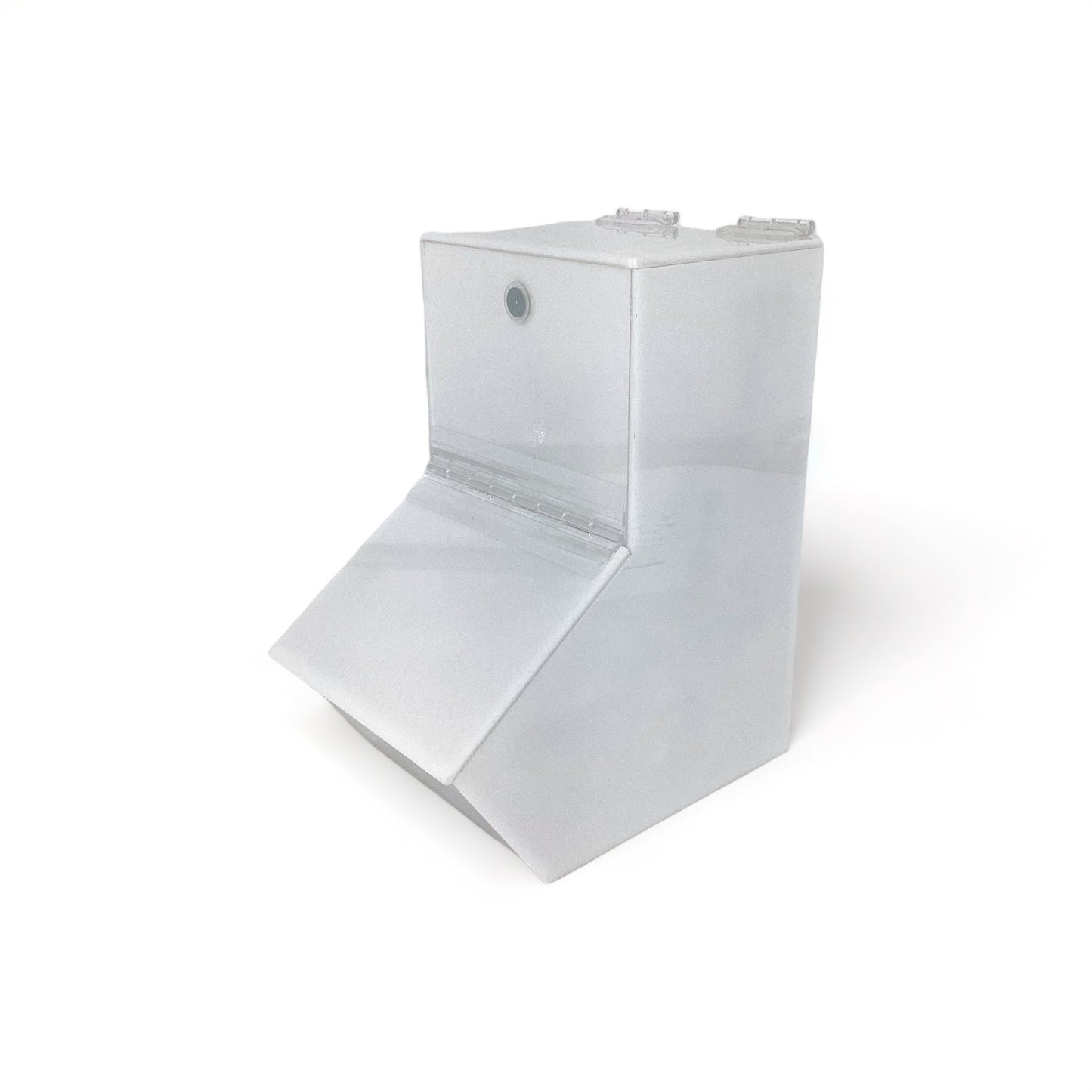 Acrylic Wall-Mountable Dispenser Bin with Magnetic Door Catch