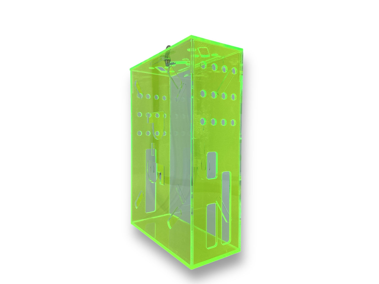 Clear and Fluorescent Green Acrylic Compatible for PlayStation 5 (PS5) Console Security Case