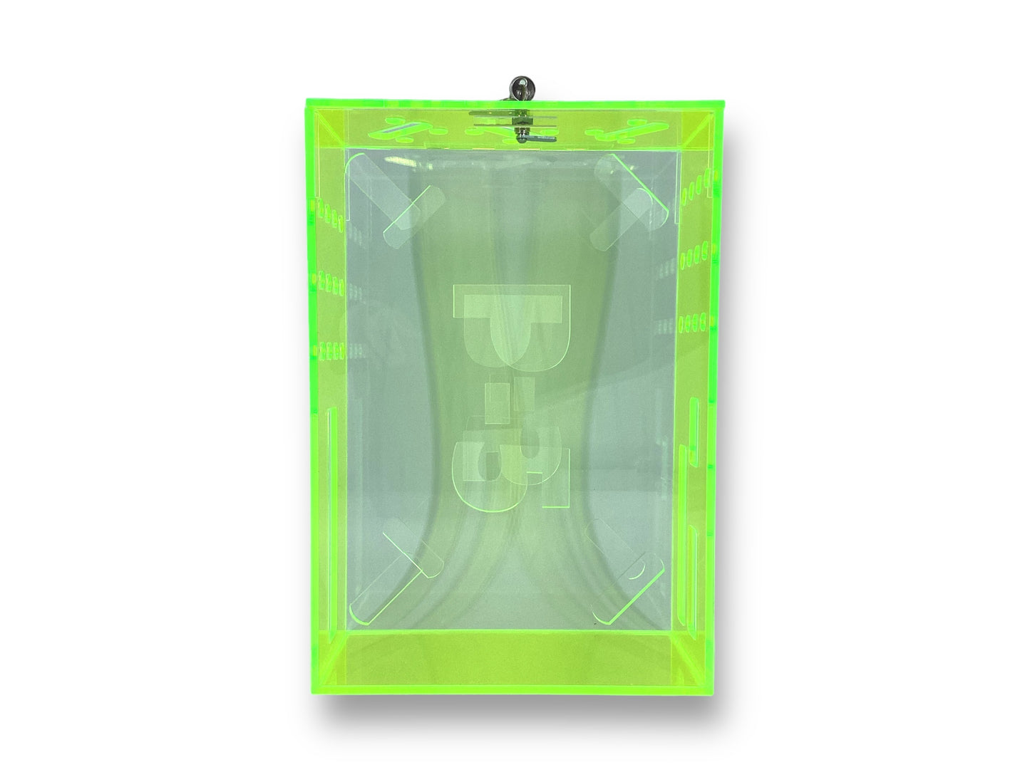 Clear and Fluorescent Green Acrylic Compatible for PlayStation 5 (PS5) Console Security Case